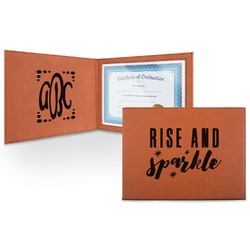 Glitter / Sparkle Quotes and Sayings Leatherette Certificate Holder - Front and Inside (Personalized)