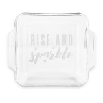 Glitter / Sparkle Quotes and Sayings Glass Cake Dish with Truefit Lid - 8in x 8in