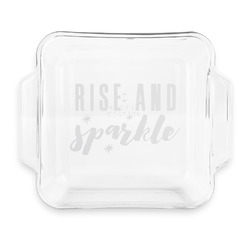Glitter / Sparkle Quotes and Sayings Glass Cake Dish with Truefit Lid - 8in x 8in