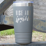 Glitter / Sparkle Quotes and Sayings 20 oz Stainless Steel Tumbler - Grey - Double Sided