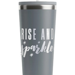 Glitter / Sparkle Quotes and Sayings RTIC Everyday Tumbler with Straw - 28oz - Grey - Double-Sided