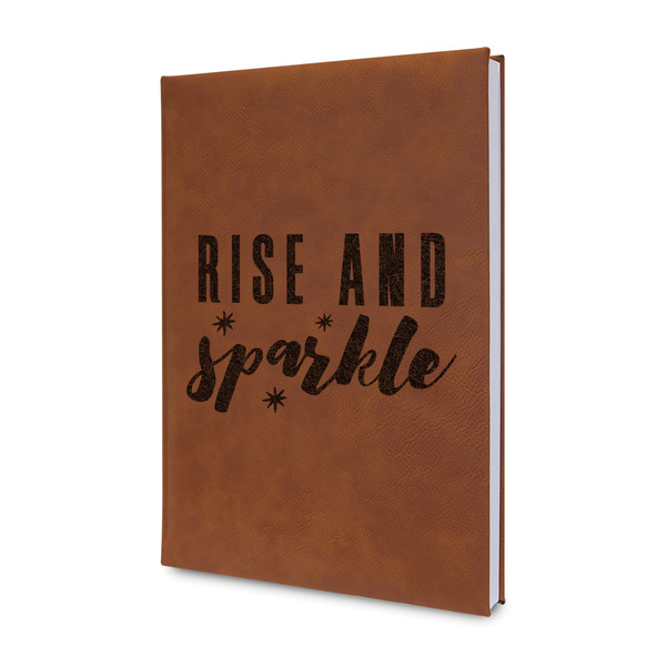 Custom Glitter / Sparkle Quotes and Sayings Leather Sketchbook - Small - Single Sided