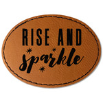 Glitter / Sparkle Quotes and Sayings Faux Leather Iron On Patch - Oval