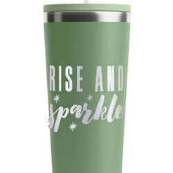 Glitter / Sparkle Quotes and Sayings RTIC Everyday Tumbler with Straw - 28oz - Light Green - Double-Sided