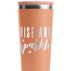 Glitter / Sparkle Quotes and Sayings RTIC Everyday Tumbler with Straw - 28oz - Peach - Single-Sided