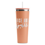 Glitter / Sparkle Quotes and Sayings RTIC Everyday Tumbler with Straw - 28oz - Peach - Double-Sided