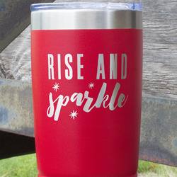 Glitter / Sparkle Quotes and Sayings 20 oz Stainless Steel Tumbler - Red - Double Sided