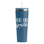 Glitter / Sparkle Quotes and Sayings RTIC Everyday Tumbler with Straw - 28oz - Steel Blue - Double-Sided