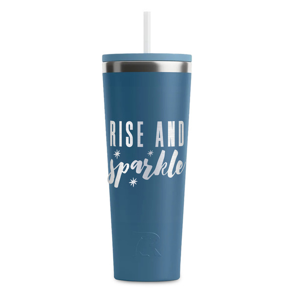 Custom Glitter / Sparkle Quotes and Sayings RTIC Everyday Tumbler with Straw - 28oz