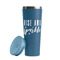 Glitter / Sparkle Quotes and Sayings Steel Blue RTIC Everyday Tumbler - 28 oz. - Lid Off