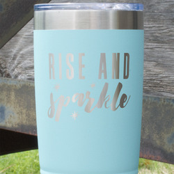 Glitter / Sparkle Quotes and Sayings 20 oz Stainless Steel Tumbler - Teal - Double Sided