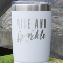 Glitter / Sparkle Quotes and Sayings 20 oz Stainless Steel Tumbler - White - Single Sided