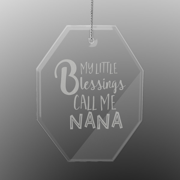 Custom Grandparent Quotes and Sayings Engraved Glass Ornament - Octagon