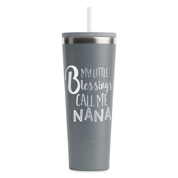 Custom Grandparent Quotes and Sayings RTIC Everyday Tumbler with Straw - 28oz - Grey - Double-Sided