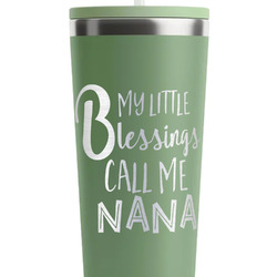 Grandparent Quotes and Sayings RTIC Everyday Tumbler with Straw - 28oz - Light Green - Double-Sided