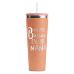 Grandparent Quotes and Sayings RTIC Everyday Tumbler with Straw - 28oz - Peach - Double-Sided