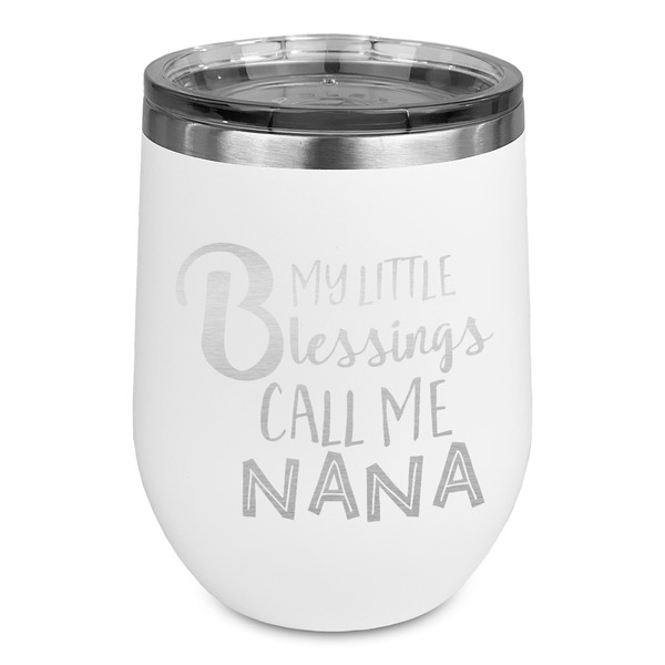 Custom Grandparent Quotes and Sayings Stemless Stainless Steel Wine Tumbler - White - Single Sided