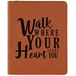 Heart Quotes and Sayings Leatherette Zipper Portfolio with Notepad