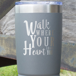 Heart Quotes and Sayings 20 oz Stainless Steel Tumbler - Grey - Single Sided