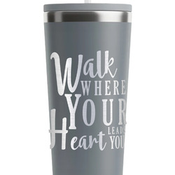 Heart Quotes and Sayings RTIC Everyday Tumbler with Straw - 28oz - Grey - Double-Sided