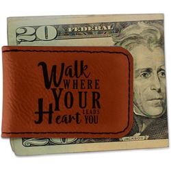 Heart Quotes and Sayings Leatherette Magnetic Money Clip - Single Sided