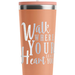 Heart Quotes and Sayings RTIC Everyday Tumbler with Straw - 28oz - Peach - Single-Sided