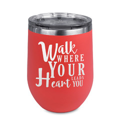 Heart Quotes and Sayings Stemless Stainless Steel Wine Tumbler - Coral - Single Sided