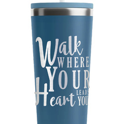 Heart Quotes and Sayings RTIC Everyday Tumbler with Straw - 28oz - Steel Blue - Double-Sided