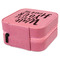 Heart Quotes and Sayings Travel Jewelry Boxes - Leather - Pink - View from Rear