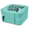 Heart Quotes and Sayings Travel Jewelry Boxes - Leather - Teal - View from Rear