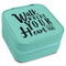 Heart Quotes and Sayings Travel Jewelry Boxes - Leatherette - Teal - Angled View