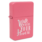 Heart Quotes and Sayings Windproof Lighter - Pink - Single Sided & Lid Engraved