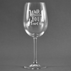 Heart Quotes and Sayings Wine Glass (Single)