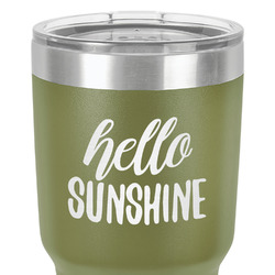 Hello Quotes and Sayings 30 oz Stainless Steel Tumbler - Olive - Single-Sided