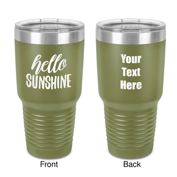 Custom Hello Quotes and Sayings 30 oz Stainless Steel Tumbler - Olive - Double-Sided