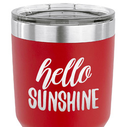 Hello Quotes and Sayings 30 oz Stainless Steel Tumbler - Red - Double Sided