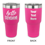 Hello Quotes and Sayings 30 oz Stainless Steel Tumbler - Pink - Double Sided