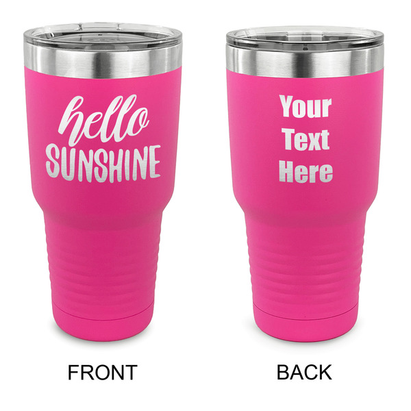 Custom Hello Quotes and Sayings 30 oz Stainless Steel Tumbler - Pink - Double Sided