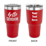 Hello Quotes and Sayings 30 oz Stainless Steel Tumbler - Red - Double Sided