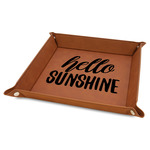 Hello Quotes and Sayings Faux Leather Dice Tray - 9" x 9" - Rawhide