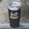 Hello Quotes and Sayings Black Polar Camel Tumbler - 20oz - Angled