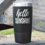 Hello Quotes and Sayings 20 oz Stainless Steel Tumbler - Black - Single Sided