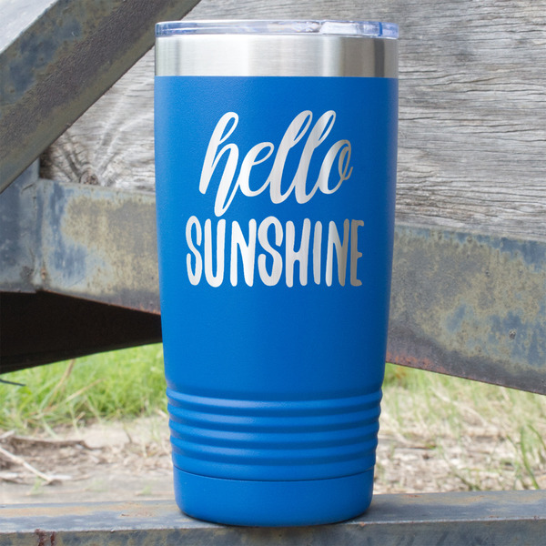 Custom Hello Quotes and Sayings 20 oz Stainless Steel Tumbler - Royal Blue - Double Sided