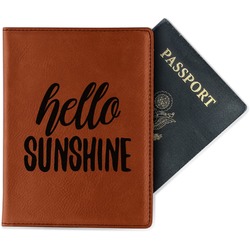 Hello Quotes and Sayings Passport Holder - Faux Leather - Double Sided