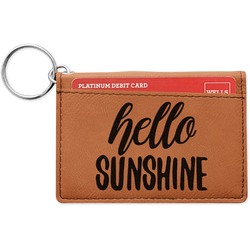 Hello Quotes and Sayings Leatherette Keychain ID Holder