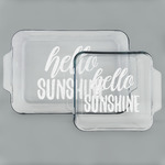 Hello Quotes and Sayings Set of Glass Baking & Cake Dish - 13in x 9in & 8in x 8in