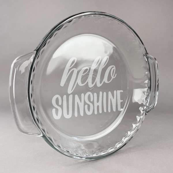 Custom Hello Quotes and Sayings Glass Pie Dish - 9.5in Round