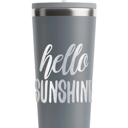 Hello Quotes and Sayings RTIC Everyday Tumbler with Straw - 28oz - Grey - Double-Sided