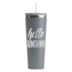 Hello Quotes and Sayings RTIC Everyday Tumbler with Straw - 28oz - Grey - Double-Sided