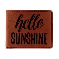 Hello Quotes and Sayings Leatherette Bifold Wallet